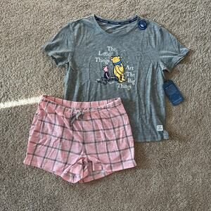 Life Is Good 2 Piece Pajama Sleep Set Women’s Medium Winnie the Pooh NWT